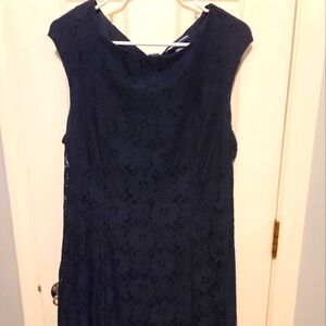 Elegant Navy Lace Dress
